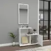 Ales Dresuar Console Table with Cabinet, Shelves and Mirror