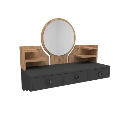 Cosmo Makeup Vanity Table with Mirror - Atlantic Pine / Anthracite