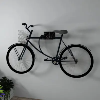 Luis Wall Mounted Bike Rack - Black Marble Effect