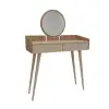 Burim Makeup Vanity Table with Mirror - Atlantic Pine / Beige