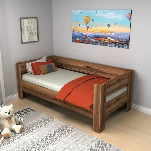 Rosie Single Daybed, Guest Bed - Light Walnut