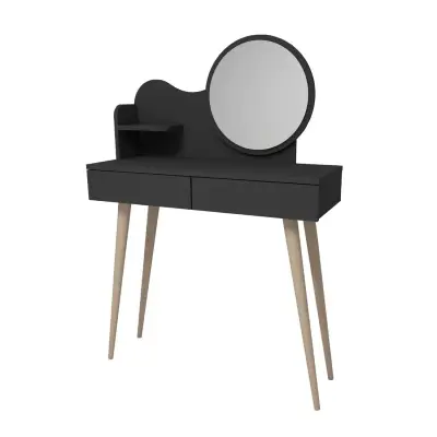 Aron Makeup Vanity Table with Mirror - Anthracite