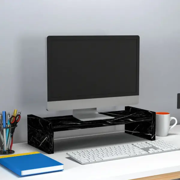 Agatha Monitor Riser PC Stand - Black Marble Effect