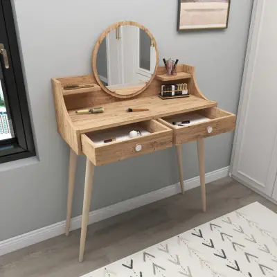 Risoma Makeup Vanity Table with Mirror - Atlantic Pine