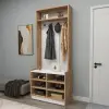 Edrice Hallway Coat Rack with Shelves - Atlantic Pine / White