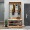 Amelia Hallway Coat Rack with Shelves - Atlantic Pine / Beige