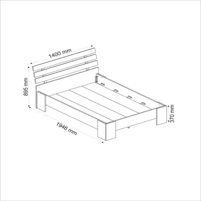 Megan Double Bedstead Bed Frame with Headboard - Anthracite