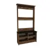 Amelia Hallway Coat Rack with Shelves - Light Walnut / Black