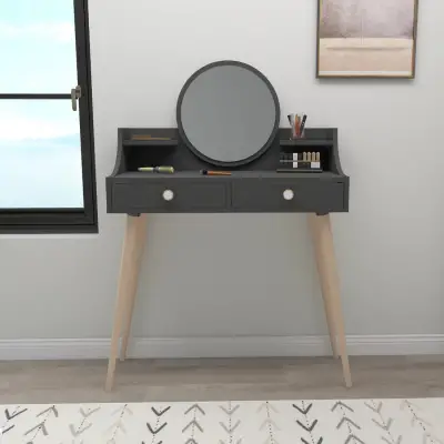 Risoma Makeup Vanity Table with Mirror - Anthracite