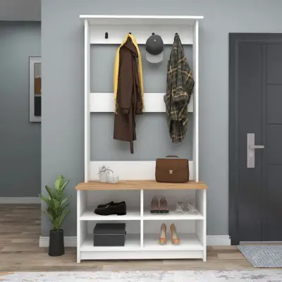 Amelia Hallway Coat Rack with Shelves