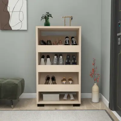  Leslie Shoe Storage Shelf with Cabinet - Beige