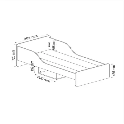 Julie Bedstead Bed Frame with Headboard and Storage Shelf - Light Walnut