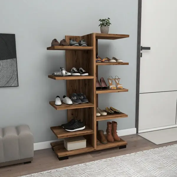 Albina Shoe Storage Shelf - Light Walnut