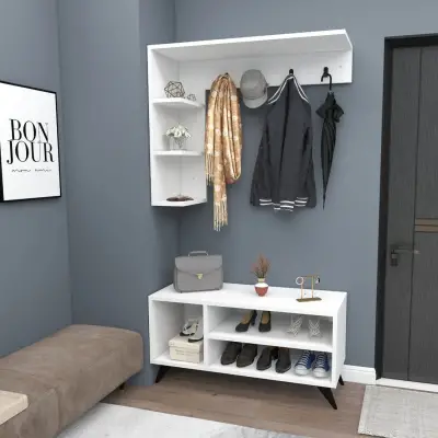 Cassia Hallway Coat Rack with Shelves