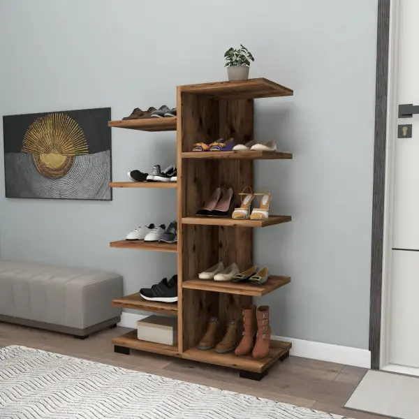 Albina Shoe Storage Shelf - Light Walnut