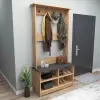 Amelia Hallway Coat Rack with Shelves - Atlantic Pine / Anthracite