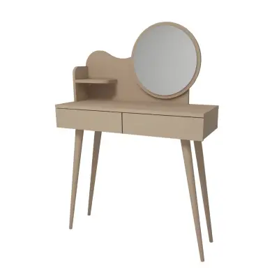 Aron Makeup Vanity Table with Mirror - Beige