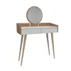 Burim Makeup Vanity Table with Mirror - Atlantic Pine / White