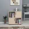 Vasilis Bookcase with Cabinets and Shelves - Beige