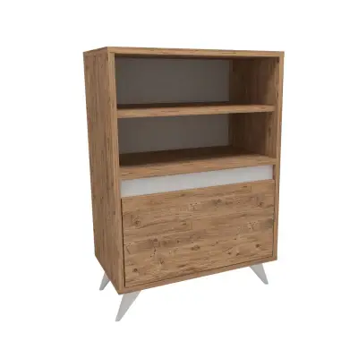 Pavlos Shoe Storage Shelf with Cabinet - Atlantic Pine / White