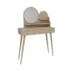 Vetone Makeup Vanity Table with Mirror - Beige