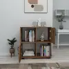 Vasilis Bookcase with Cabinets and Shelves - Light Walnut