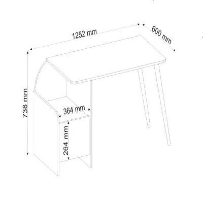 Babel Computer Desk with Cabinet - Light Walnut / Beige