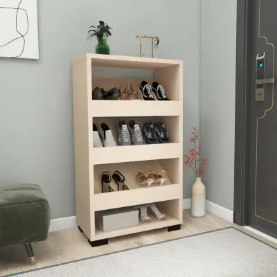  Leslie Shoe Storage Shelf with Cabinet - Beige