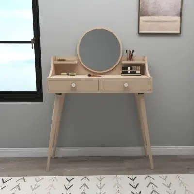 Risoma Makeup Vanity Table with Mirror - Beige