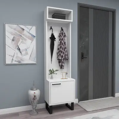 Zosime Hallway Coat Rack with Cabinet