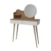 Aron Makeup Vanity Table with Mirror - Atlantic Pine / White