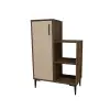 Beate Shoe Storage Shelf with Cabinet - Light Walnut / Beige