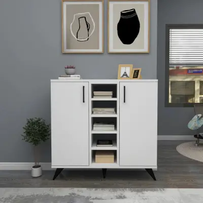 Leander Bookcase with Cabinets and Shelves