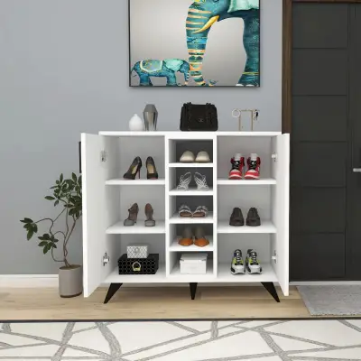 Leander Shoe Storage Shelf with Cabinet