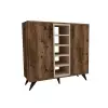 Leander Shoe Storage Shelf with Cabinet - Light Walnut / Beige