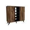 Leander Shoe Storage Shelf with Cabinet - Light Walnut / Black