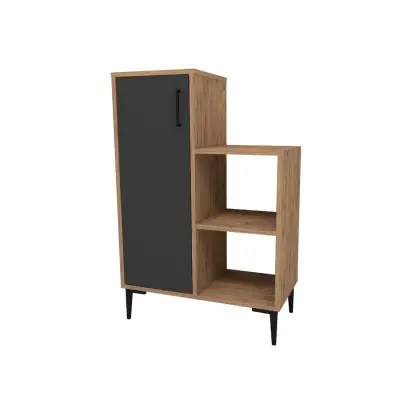 Beate Shoe Storage Shelf with Cabinet - Atlantic Pine / Anthracite