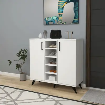 Leander Shoe Storage Shelf with Cabinet