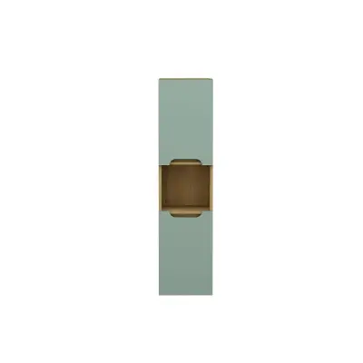 Alexa Bathroom Top-Bottom Washbasin Cabinet Mirror, Sink and Side Cabinet Set - Light Green & Oa