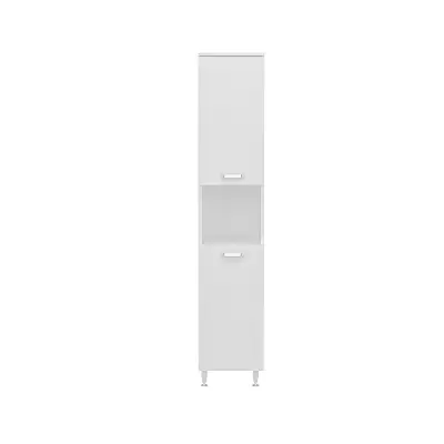 Bion Top-Bottom Washing Machine Cabinet with Side High Cabinet - White