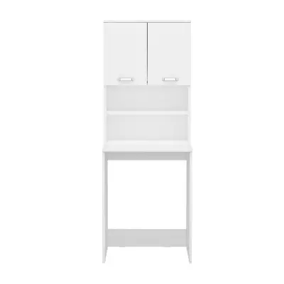 Bion Top-Bottom Washing Machine Cabinet with Side High Cabinet - White