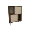 Jeremy Bathroom Cabinet with Shelves - Light Walnut & Beige