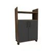 Tyler Bathroom Cabinet with Shelves - Light Walnut & Anthracite