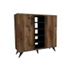 Leander Bathroom Cabinet with Shelves - Light Walnut & Black