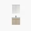 Evola Bathroom Top-Bottom Washbasin Cabinets with Mirror, Sink & Side Cabinet Set - Cappuccino