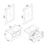 Keops Bathroom Washbasin Cabinet with Framed Wall Mirror, Sink & Side Cabinet Set - White