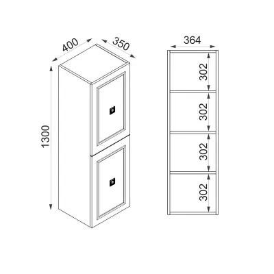 Larissa Bathroom Washbasin Cabinet with Framed Wall Mirror, Sink & Side Cabinet Set - Anthracite