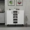 Leander Kitchen Cabinet with Shelves - White