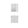 Maya Bathroom Top-Bottom Washbasin Cabinet with Mirror, Sink & Side Cabinet Set - White