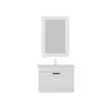 Moderno Bathroom Washbasin Cabinet with Framed Wall Mirror, Sink & Side Cabinet Set - White